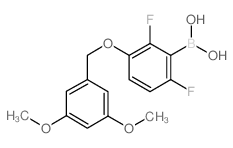 (3-((3,5-Dimethoxybenzyl)oxy)-2,6-difluorophenyl)boronic acid structure