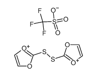 2,2'-Dithiobis(1,3-dioxolium)-bis(trifluormethansulfonat)结构式