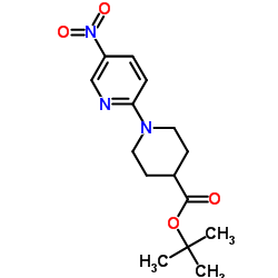 2-Methyl-2-propanyl 1-(5-nitro-2-pyridinyl)-4-piperidinecarboxylate Structure