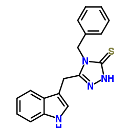 4-Benzyl-5-(1H-indol-3-ylmethyl)-2,4-dihydro-3H-1,2,4-triazole-3-thione Structure