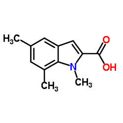 1,5,7-Trimethyl-1H-indole-2-carboxylic acid结构式