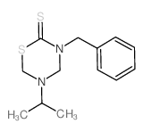 2H-1,3,5-Thiadiazine-2-thione, tetrahydro-5-(1-methylethyl)-3-(phenylmethyl)-结构式