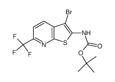 tert-butyl N-[3-bromo-6-(trifluoromethyl)thieno[2,3-b]pyridin-2-yl]carbamate结构式