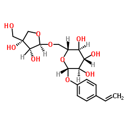 p-Vinylphenyl O-[beta-D-apiofurasyl-(1-6)]-beta-D-glucopyraside Structure