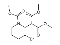 2-(3-Bromo-1-methoxycarbonyl-piperidin-2-yl)-malonic acid dimethyl ester Structure