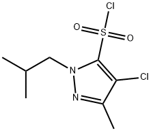 4-chloro-1-isobutyl-3-methyl-1H-pyrazole-5-sulfonyl chloride Structure