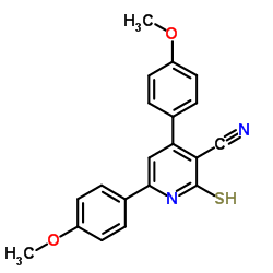 4,6-Bis(4-methoxyphenyl)-2-thioxo-1,2-dihydro-3-pyridinecarbonitrile结构式
