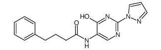 N-(4-hydroxy-2-(1H-pyrazol-1-yl)pyrimidin-5-yl)-4-phenylbutanamide结构式