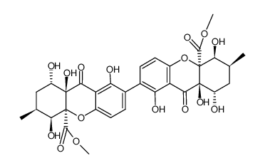 (10aS,10'aS)-1,5t,8c,8a,1',5't',8'c',8'a-octahydro-6t,6't'-dimethyl-9,9'-dioxo-(8at,8'at')-5,6,7,8,8a,9,5',6',7',8',8'a,9'-dodecahydro-[2,2']bixanthenyl-10ar,10'ar'-dicarboxylic acid dimethyl ester Structure