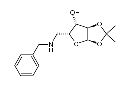 5-(benzylamino)-5-deoxy-1,2-O-isopropylidene-α-D-xylofuranose结构式