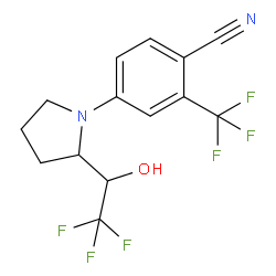 4-(2-(2,2,2-三氟-1-羟基乙基)吡咯烷-1-基)-2-(三氟甲基)苯甲腈结构式