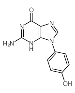 2-amino-9-(4-hydroxyphenyl)-3H-purin-6-one structure