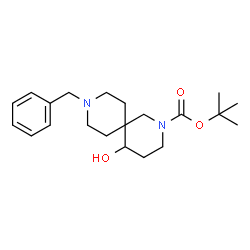 叔-丁基 9-苯甲基-5-羟基-2,9-二氮杂螺[5.5]十一烷-2-甲酸基酯结构式