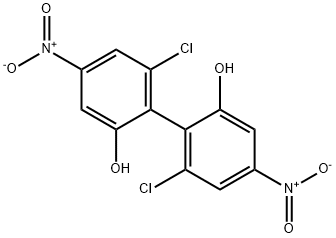 6,6'-Dichloro-4,4'-dinitro-2,2'-biphenol结构式