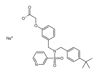 sodium,2-[3-[[(4-tert-butylphenyl)methyl-pyridin-3-ylsulfonylamino]methyl]phenoxy]acetate Structure