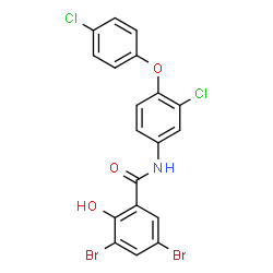 3,5-Dibromo-N-[3-chloro-4-(4-chlorophenoxy)phenyl]-2-hydroxybenzamide结构式