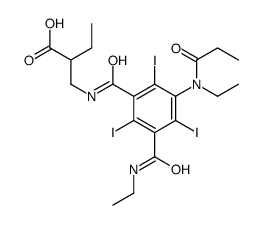 2-[[[3-(ethylcarbamoyl)-5-[ethyl(propanoyl)amino]-2,4,6-triiodobenzoyl]amino]methyl]butanoic acid Structure