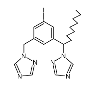 rac-1-iodo-3-(1H-1,2,4-triazol-1-ylmethyl)-5-[1-(1H-1,2,4-triazol-1-yl)nonyl]benzene结构式