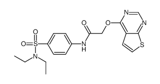 N-[4-(diethylsulfamoyl)phenyl]-2-thieno[2,3-d]pyrimidin-4-yloxyacetamide结构式