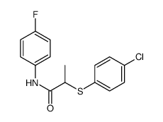 2-(4-chlorophenyl)sulfanyl-N-(4-fluorophenyl)propanamide结构式