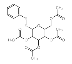 .beta.-D-Glucopyranose, 1-deoxy-1- (phenyldithio)-, tetraacetate Structure