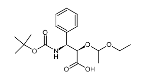 (2R,3S)-3-phenyl-3-(tert-butoxycarbonylamino)-2-(1-ethoxyethoxy)propionic acid结构式