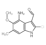 1H-Indole-3-carboxaldehyde,4-amino-2-chloro-5-methoxy-6-methyl-结构式