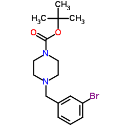 叔-丁基 4-(3-溴苯甲基)哌嗪-1-羧酸酯结构式