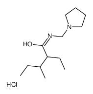 2-ethyl-3-methyl-N-(pyrrolidin-1-ylmethyl)pentanamide,hydrochloride Structure