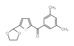 2-(3,5-DIMETHYLBENZOYL)-5-(1,3-DIOXOLAN-2-YL)THIOPHENE structure