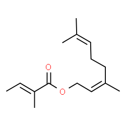 (Z)-3,7-dimethyl-2,6-octadienyl 2-methylcrotonate Structure