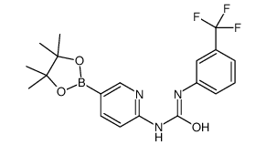 1-[5-(4,4,5,5-tetramethyl-1,3,2-dioxaborolan-2-yl)pyridin-2-yl]-3-[3-(trifluoromethyl)phenyl]urea结构式