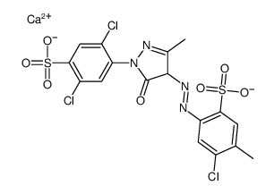 4-氯-2-[[1-(2,5-二氯-4-磺基苯基)-4,5-二氢-3-甲基-5-氧代-1H-吡唑-4-基]偶氮]-5-甲基-苯磺酸钙盐结构式