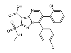 3-carboxy-6-(2-chlorophenyl)-7-(4-chlorophenyl)-2-(N-methylsulfamoyl)pyrazolo[1,5-a]pyrimidine结构式