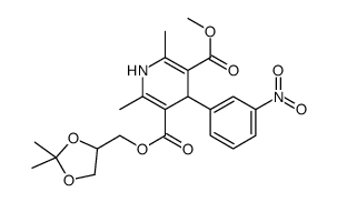 (2,2-dimethyl-1,3-dioxolan-4-yl)methyl methyl 2,6-dimethyl-4-(3-nitrop henyl)-1,4-dihydropyridine-3,5-dicarboxylate结构式