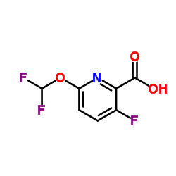 6-(Difluoromethoxy)-3-fluoro-2-pyridinecarboxylic acid结构式