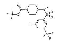 tert-butyl 4-(2-((3-fluoro-5-(trifluoromethyl)phenyl)sulfonyl)propan-2-yl)piperidine-1-carboxylate Structure