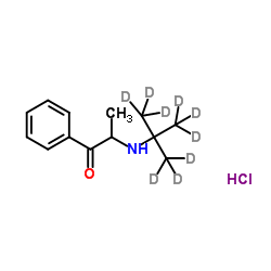 2-{[2-(2H3)Methyl(2H6)-2-propanyl]amino}-1-phenyl-1-propanone hydrochloride (1:1) Structure