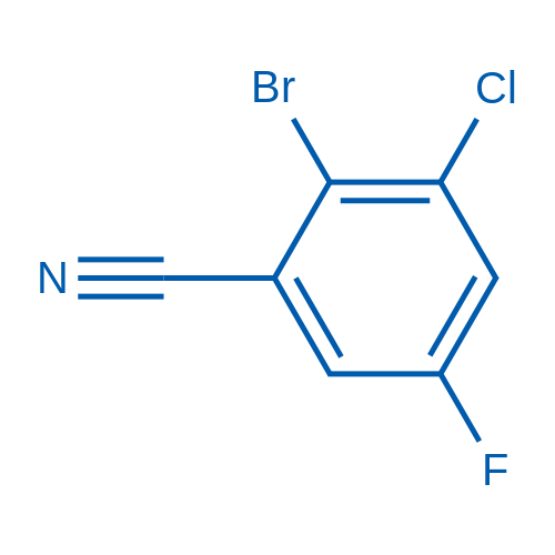 2-Bromo-3-chloro-5-fluorobenzonitrile Structure