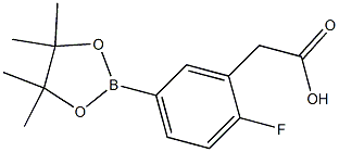 2-[2-Fluoro-5-(tetramethyl-1,3,2-dioxaborolan-2-yl)phenyl]acetic acid结构式