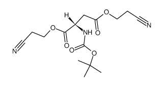 2-tert-butoxycarbonylamino-succinic acid bis(2-cyano-ethyl) ester Structure