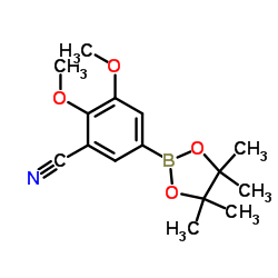 2,3-Dimethoxy-5-(4,4,5,5-tetramethyl-1,3,2-dioxaborolan-2-yl)benzonitrile Structure