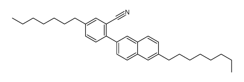 5-heptyl-2-(6-octylnaphthalen-2-yl)benzonitrile结构式