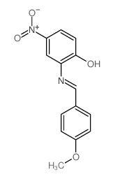 Phenol,2-[[(4-methoxyphenyl)methylene]amino]-4-nitro- Structure