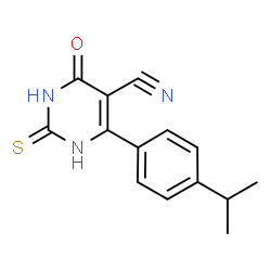 4-oxo-6-[4-(propan-2-yl)phenyl]-2-sulfanylidene-1,2,3,4-tetrahydropyrimidine-5-carbonitrile结构式