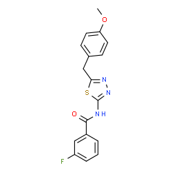 3-Fluoro-N-[5-(4-methoxybenzyl)-1,3,4-thiadiazol-2-yl]benzamide structure