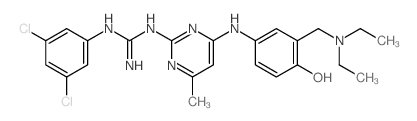 1-(3,5-dichlorophenyl)-2-[4-[[3-(diethylaminomethyl)-4-hydroxy-phenyl]amino]-6-methyl-pyrimidin-2-yl]guanidine结构式