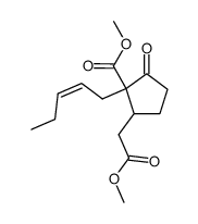 2-methoxycarbonyl-3-[(methoxycarbonyl)methyl]-2-[(Z)-2-pentenyl]cyclopentanone结构式