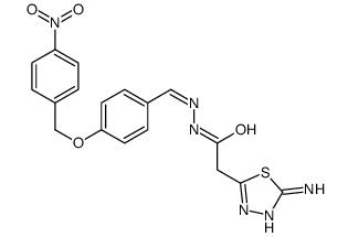 2-(5-amino-1,3,4-thiadiazol-2-yl)-N-[(E)-[4-[(4-nitrophenyl)methoxy]phenyl]methylideneamino]acetamide结构式