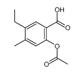 2-acetyloxy-5-ethyl-4-methylbenzoic acid结构式